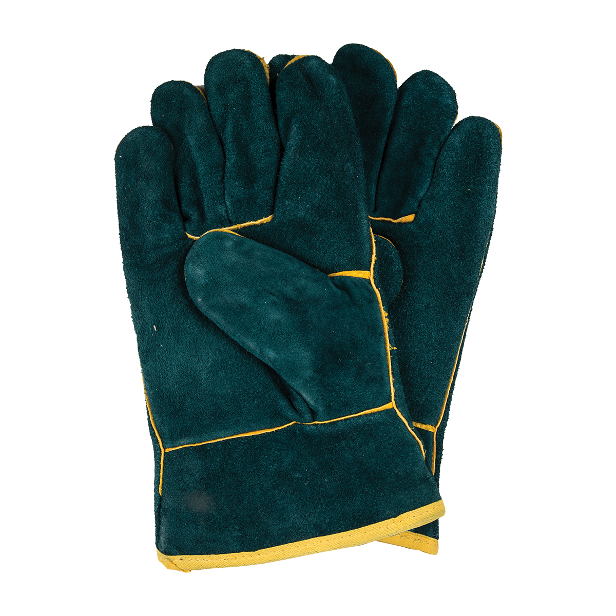 LEATHER WELDING GLOVE CUFF GREY/GREEN