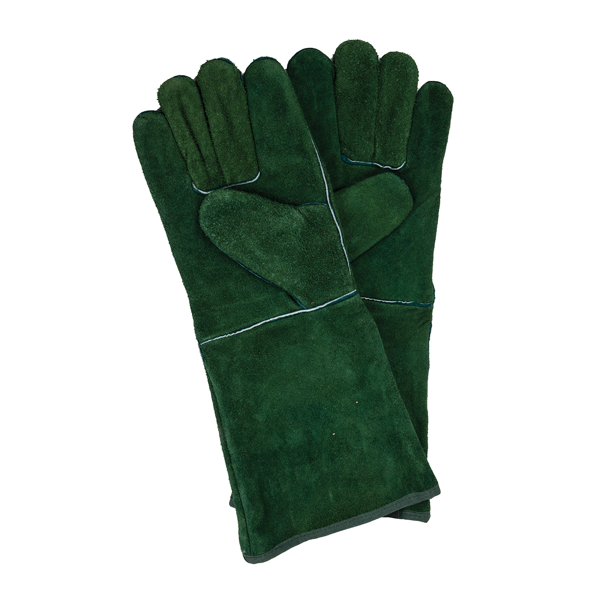 LEATHER WELDING GLOVE ELBOW GREY/GREEN