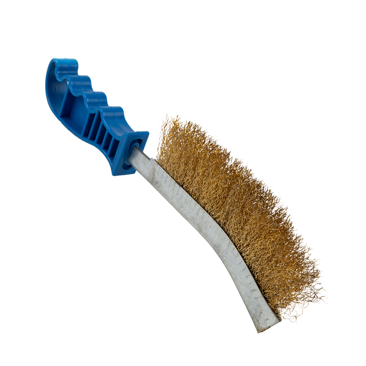 WIRE BRUSH WITH BLUE PLASTIC HANDLE