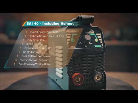 140 AMP DC MMA/TIG INVERTER WELDER AND AUTO-DARKENING HELMET COMBO KIT